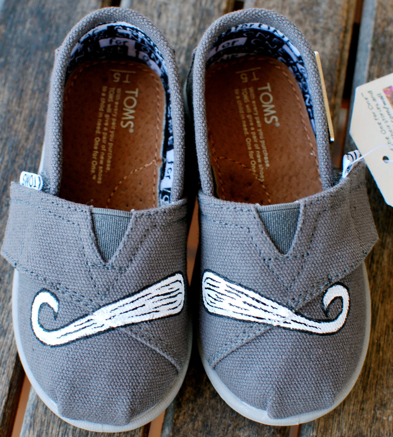 Ash Grey TINY Mustache TOMS