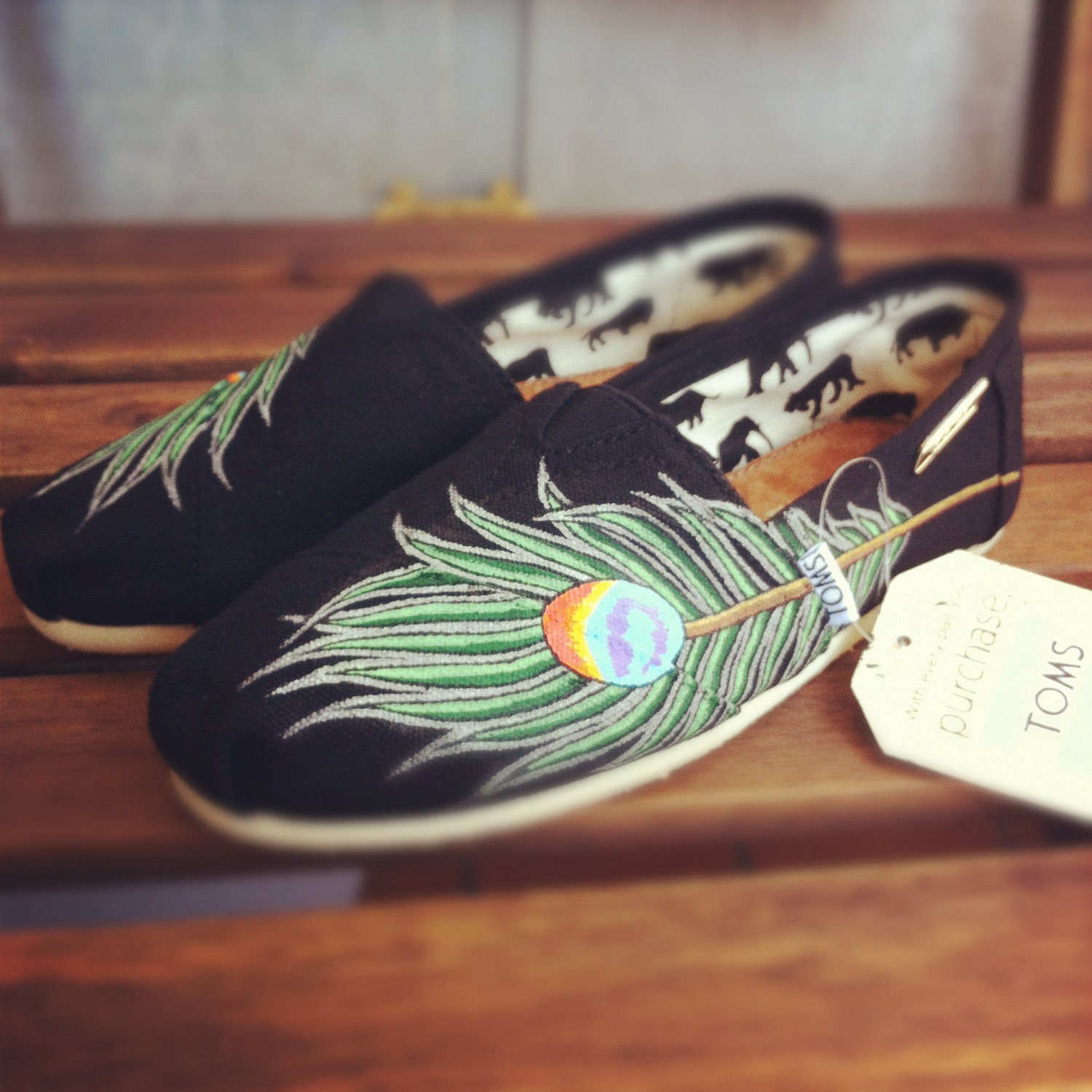 Peacock feather TOMS