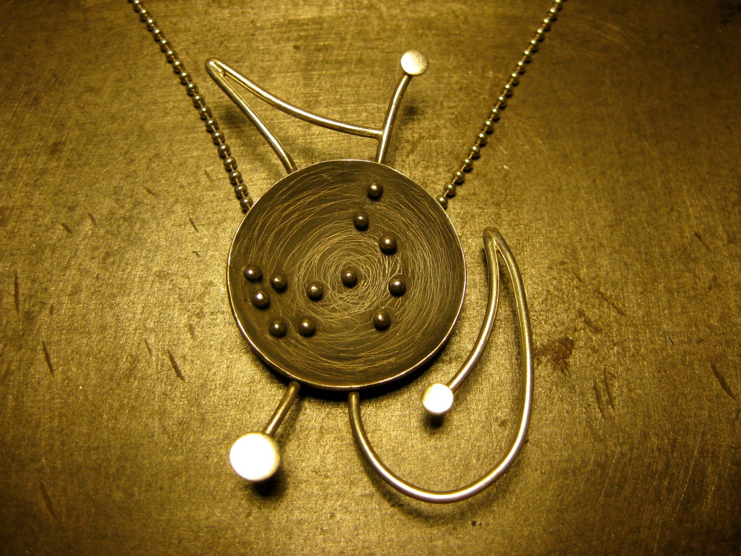 Scorpio Constellation Necklace with Zodiac Symbol Wire-Work - Sterling Silver