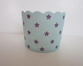 24 Light Blue with Purple Star Scalloped Portion Nut Favor Baking Cup Il_170x135
