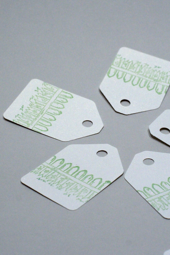 BOGO SALE Price tag Green Fence gift wrap tags. DIY set of 30.