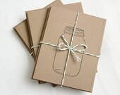 Mason Jar Hand-made Stationary Cards (set of 4)
