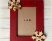 Rustic Christmas Frame Shabby Chic Decor Distressed Wood 4 x 6 Photo