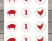 County Fair Birthday Party 2 inch Circle Tags