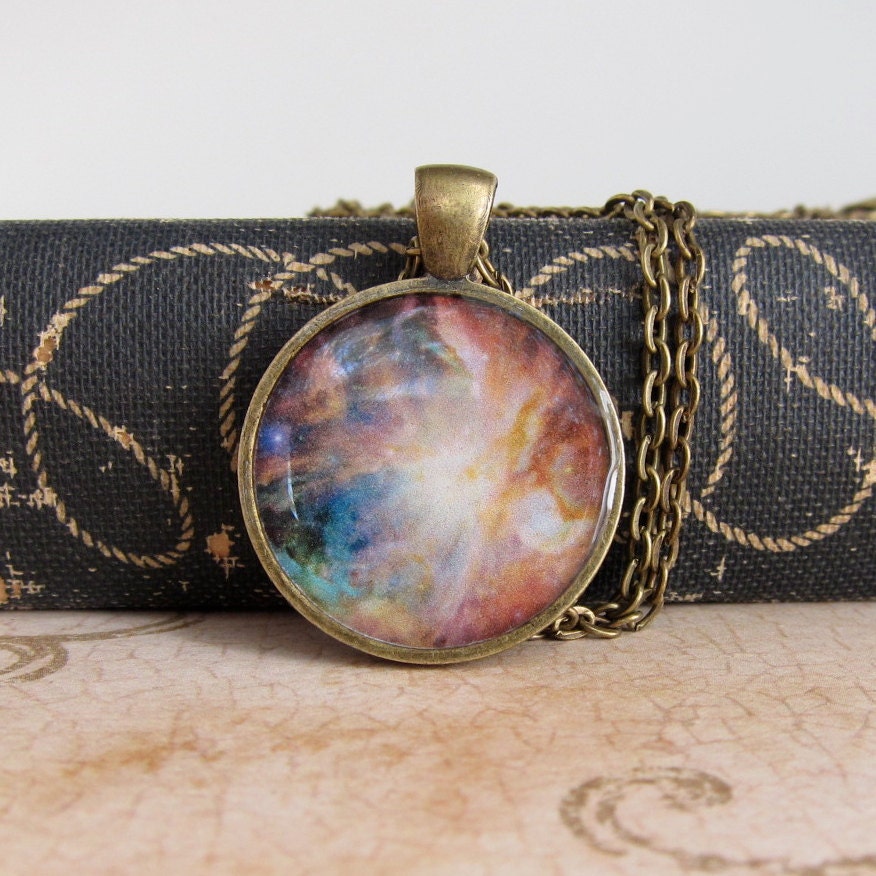 Nebula Jewelry, Space Jewelry, Nerdy Necklace, Resin Jewelry, NASA