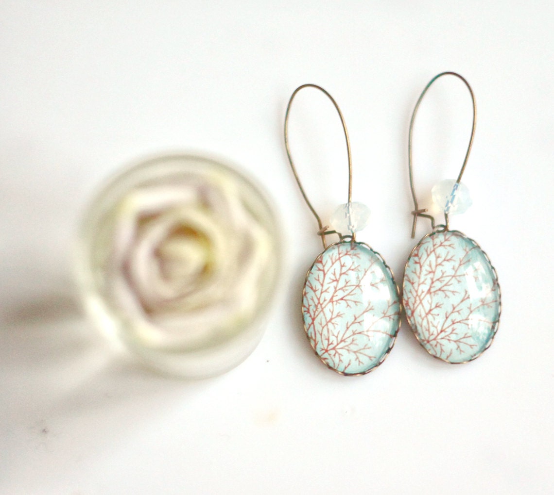 Winter branches earrings - Art jewelry - Free worldwide shipping - Gift for her under 25 USD