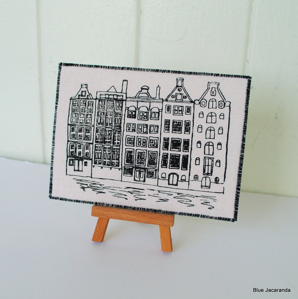 Dutch Houses Art Card -  Black Print
