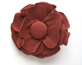 Spice Colored T-shirt Flower Pin/Hair Clip, Accessory, Repurposed, Tshirt jersey knit brooch