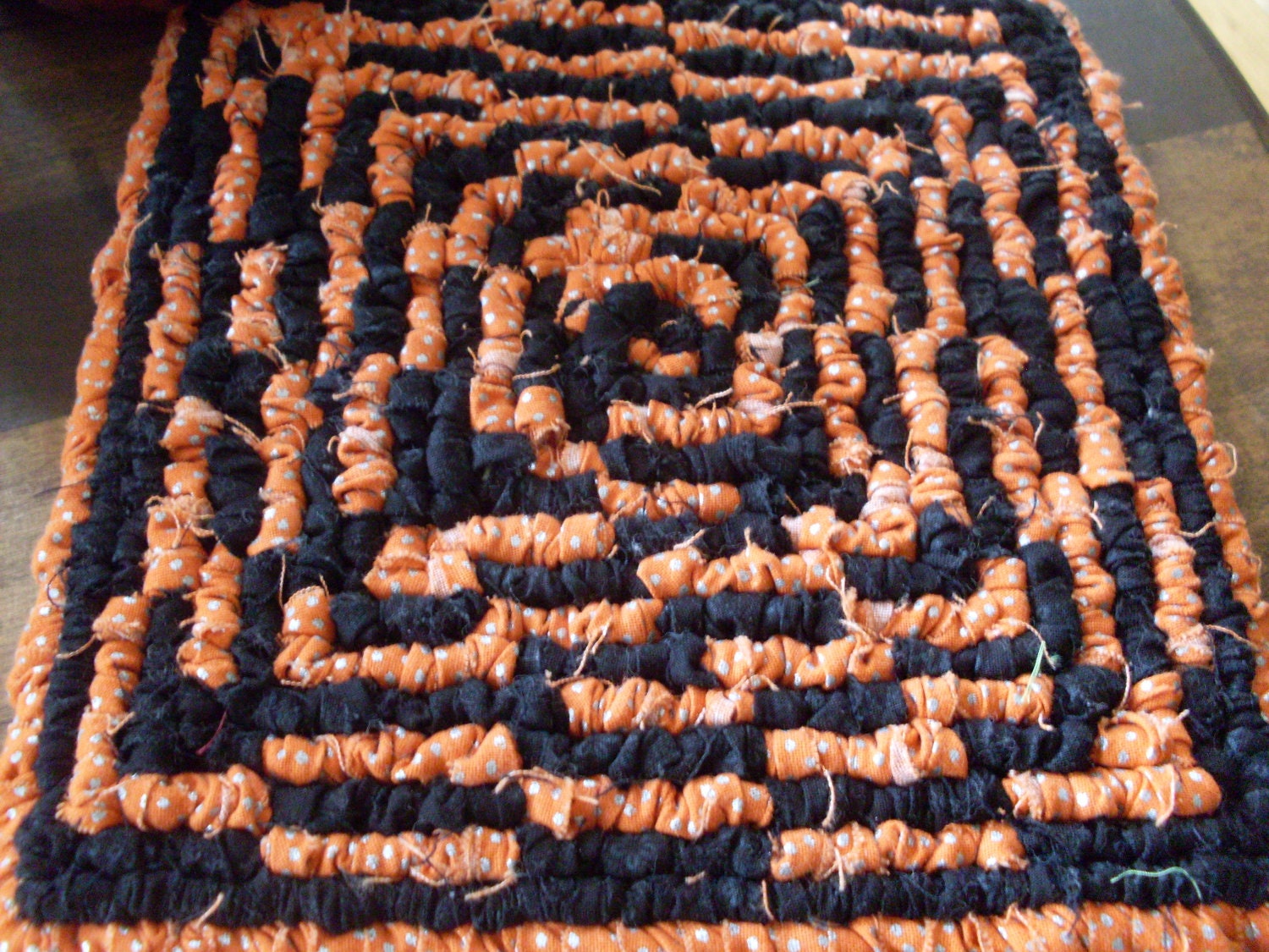 Festive Halloween Maze Fabric Pot Holder, Kitchen Trivet In Orange & Black