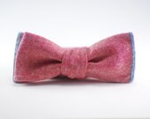 Selvage Tipped Chambray Bow Tie - Brick Red