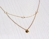 24k gold domed pendant. Delicate multi-strand chain. Dainty, simple, wedding, bridesmaid, holiday, anniversary, or birthday gift.