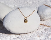 24k gold domed pendant. Delicate, dainty, & simple. Perfect for a wedding, bridesmaid, holiday, anniversary, or birthday gift.