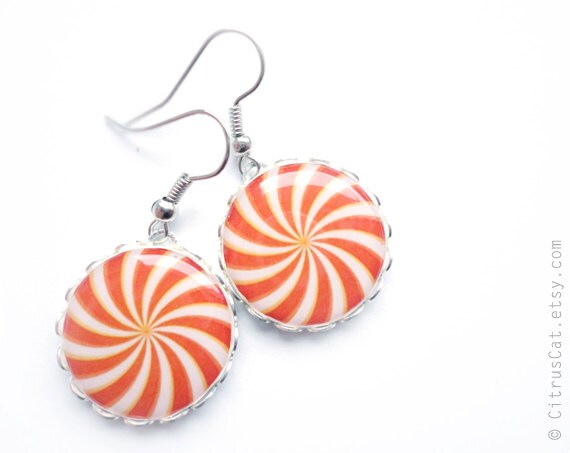SALE - Orange candy earrings