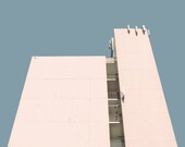 8x10 - Mission 12 - Architecture Photography, Modern Minimalist Home Decor, Turquoise Teal Blue, Mid Century Inspired, Digital Collage