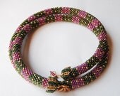Bead Crochet Necklace w/ Memory Wire: Little Bands