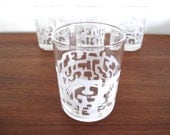 Super Rare Dorothy Thorpe Mod Etched Glassware, Signed