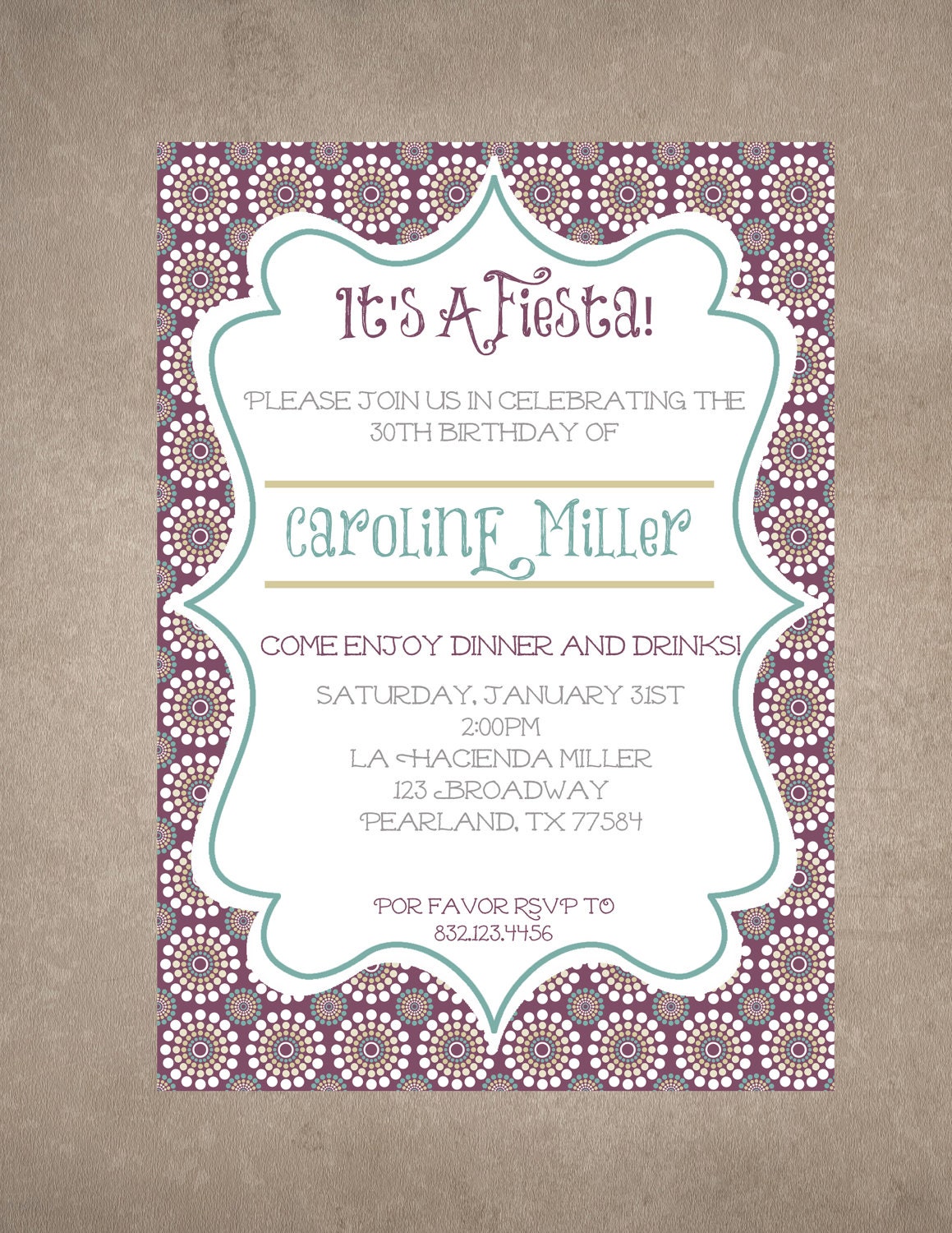 30th fiesta birthday/baby shower invite-Print your own Il_170x135