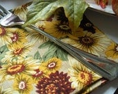 Cloth Napkins--Set of 2 Fall Floral Pattern