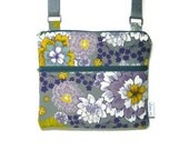Gray purple cross body purse NEW SIZE sling bag adjustable strap shoulder vacation travel wallet hobo hipster shopping kindle grey