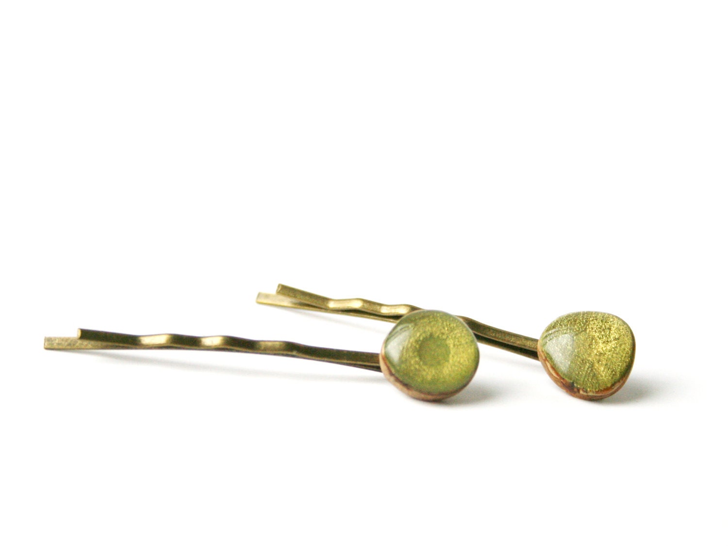 green grass wood bobby pins , eco friendly  , hair accessories , green hair pins , holiday accessories