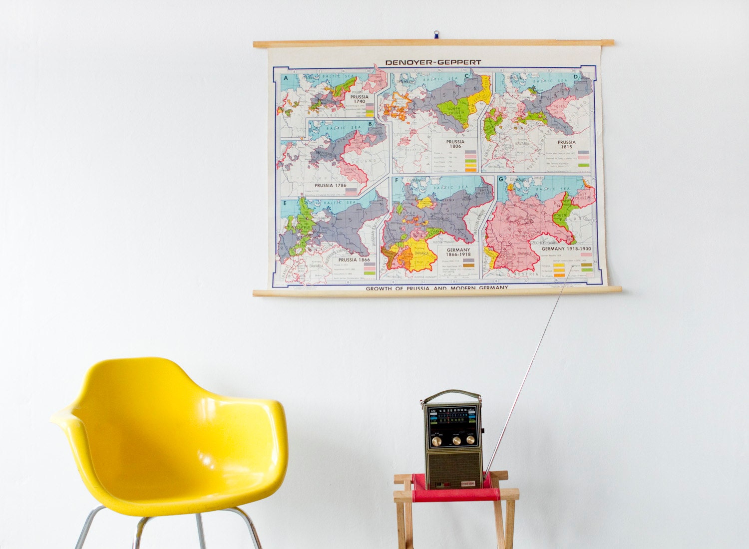Mid-Century Map of Prussia & Modern Germany - Printed by Denoyer Geppert Co.