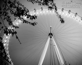 London photograph print of The London Eye at night Largets Famous Ferris Wheel - wall decor - Fine Art Photography