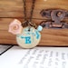 Custom Initial Necklace. Personalized letter. Rose and Leaf Charm Necklace.