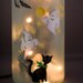 Halloween Bats Lighted Wine Bottle Hand Painted Bottle of Boos Spooky Ghosts Black Cat Night Light Frosted Glass Accent Lamp