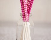 Bright PInk Gingham Treat Sticks