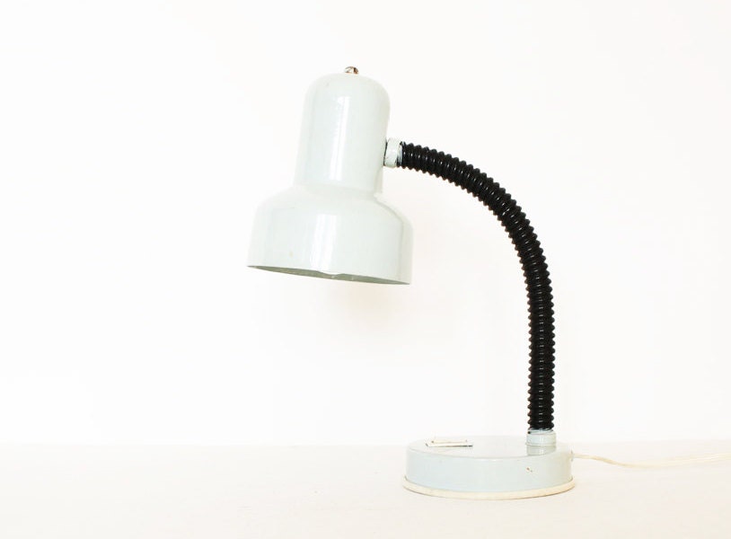 Vintage aqua gooseneck table lamp lighting