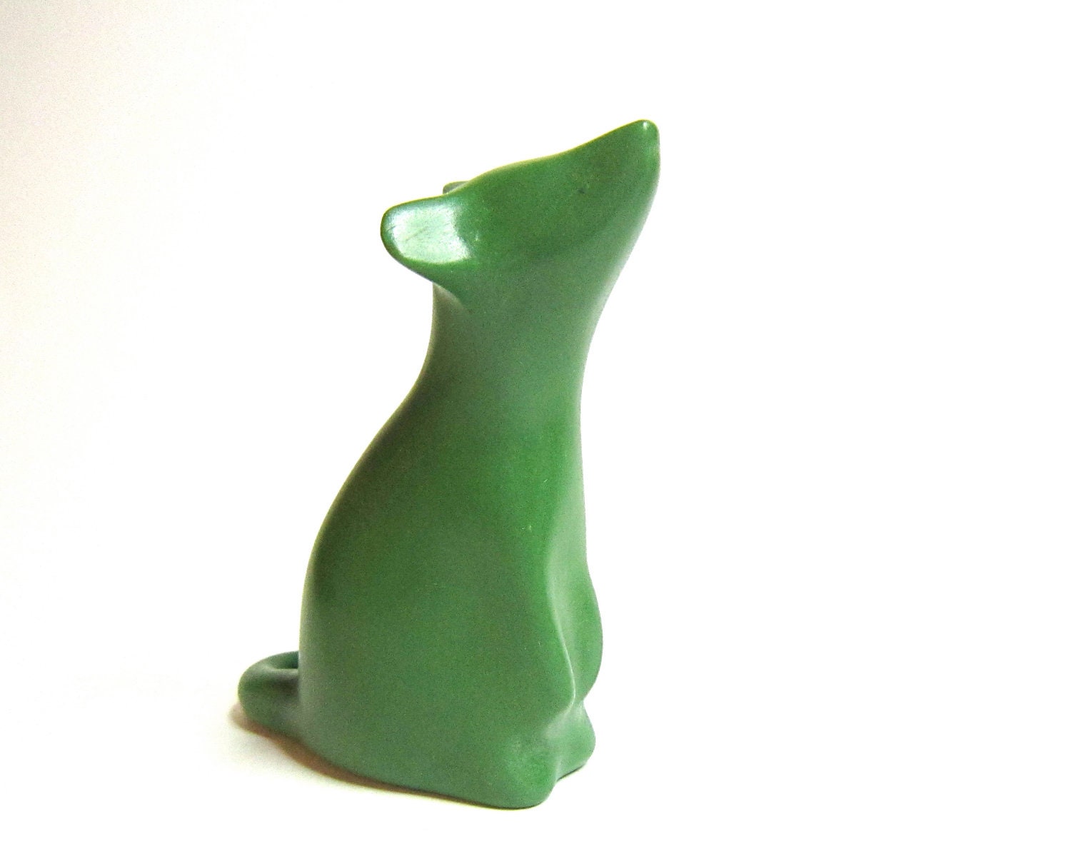 Pea little green mouse polymer clay sculpture OOAK hand made sculpture decoration