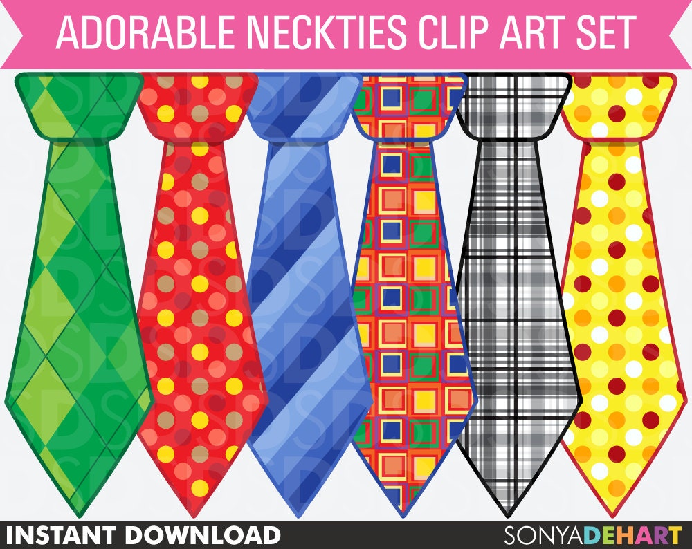 50% Off SALE Clip Art Father's Day Neckties in Argyle, Polka dot, Stripes, and Plaid Instant Download Il_170x135