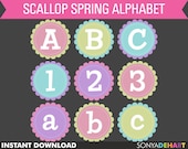 50% Off SALE Digital Alphabet Scalloped Stitched Circle Spring Easter Baby Clip Art Commercial Use Clipart Instant Download Il_170x135