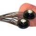 Vintage Black Button Rhinestone Hair Clip Set, Snap Clip Hair, Retro, Back to School