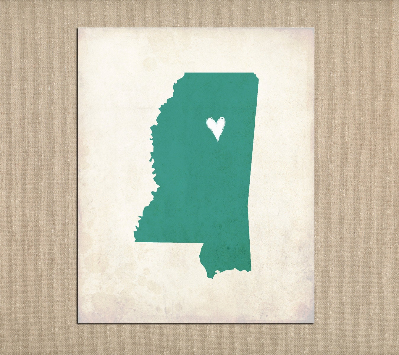 Mississippi Love State Personalized Map 8x10 Art Print