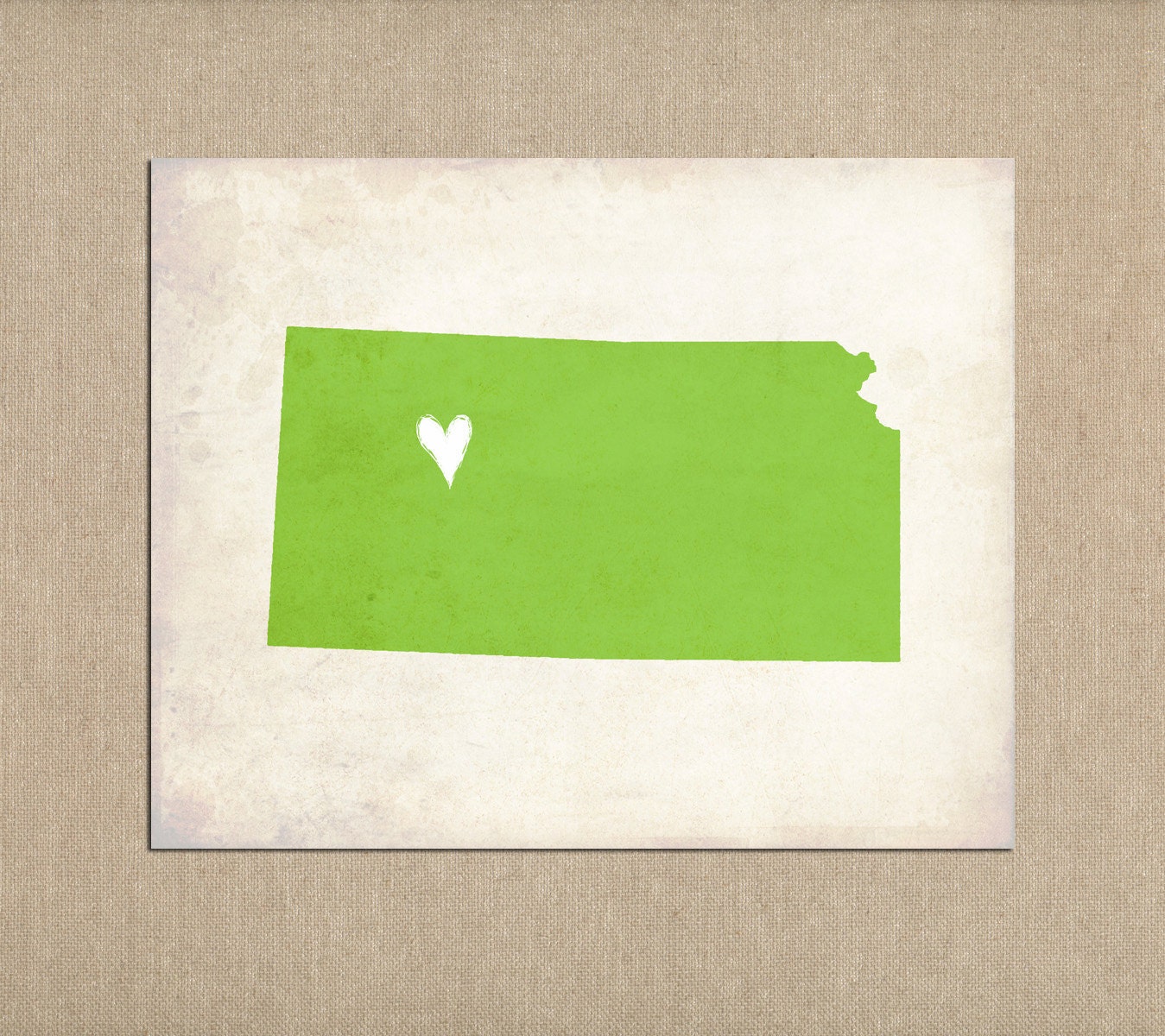 Kansas Love State Customizable Art Print