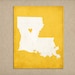 Louisiana Silhouette State Map Customizable Art Print