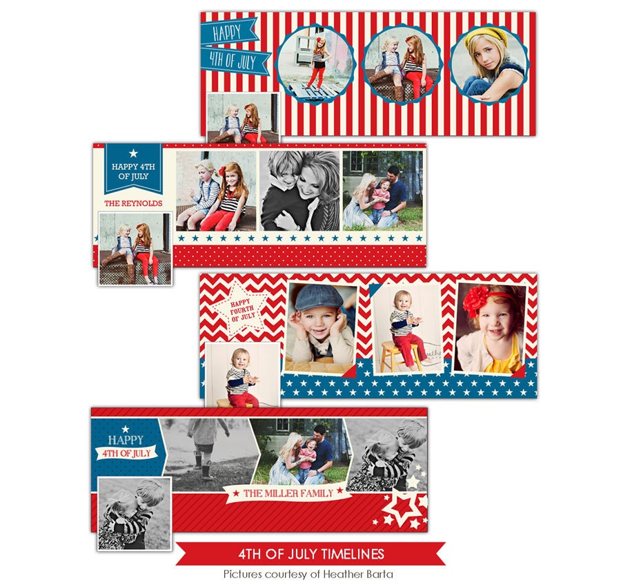 4th of July Facebook  timeline covers - Photoshop Template - E869