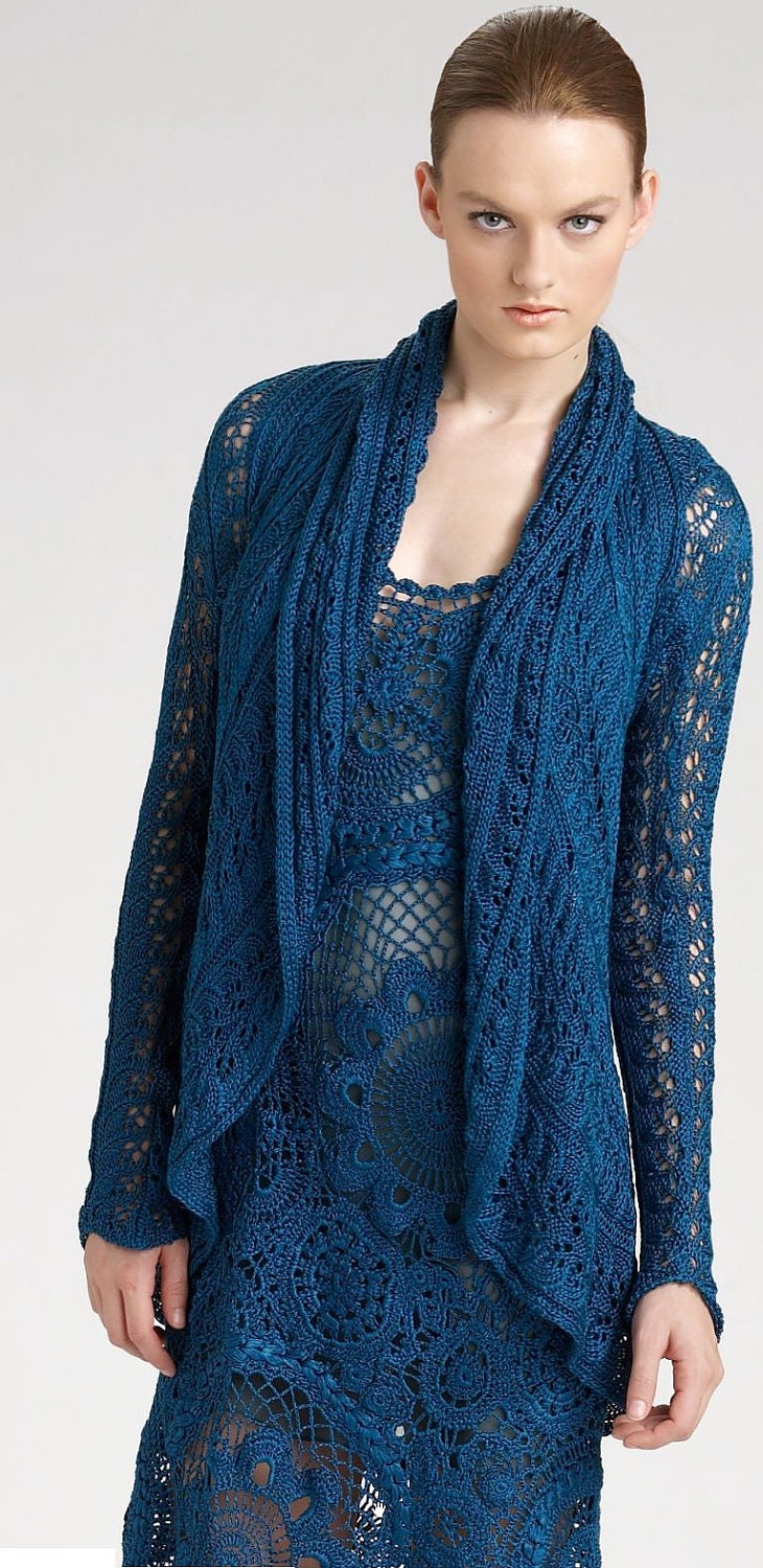 Dress with bolero .MADE TO ORDER .Wedding elegant crochet women dress and bolero