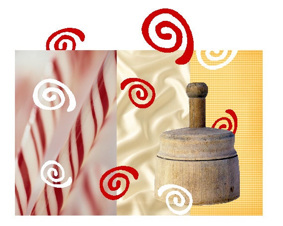 1 Buttermint Sachet Scented Home Fragrance Red White Yellow Candy Cane Rustic Retro Vegan Christmas Large