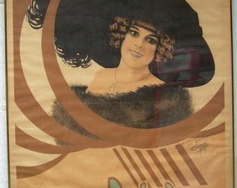 Original vintage French Art Nouveau poster by  Clerice Freres in 1908