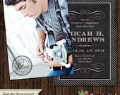 INSTANT Download - Retro Style PSD 5x7 Senior Graduation Announcement Card Template - G15