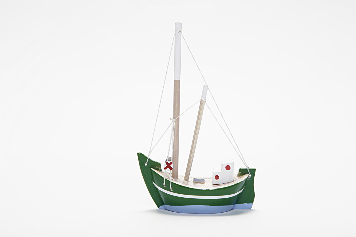 Wooden Boat - Fishing Boat - Trawler / Handmade - Hand Painted