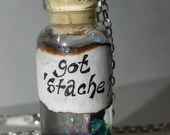 Movember, Miniature Mustaches in a Bottle, Got 'Stache, Prostate Cancer Awareness Necklace