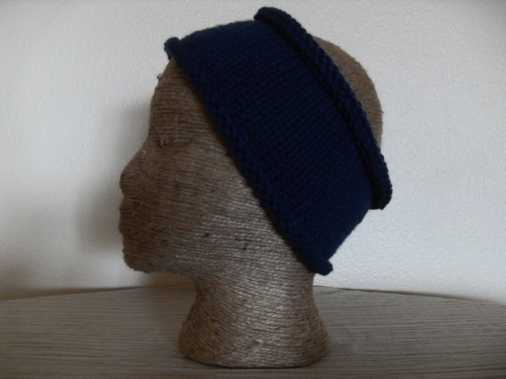 Dread Wrap - Head Wrap - Ear Muff - Warmer Cozy - Warm Winter Accessory - Blue Headband - Short Length -  Vegan Acrylic