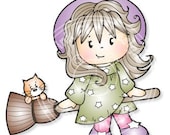 Digital (Digi) Broomstick  Jodie  Halloween Stamp