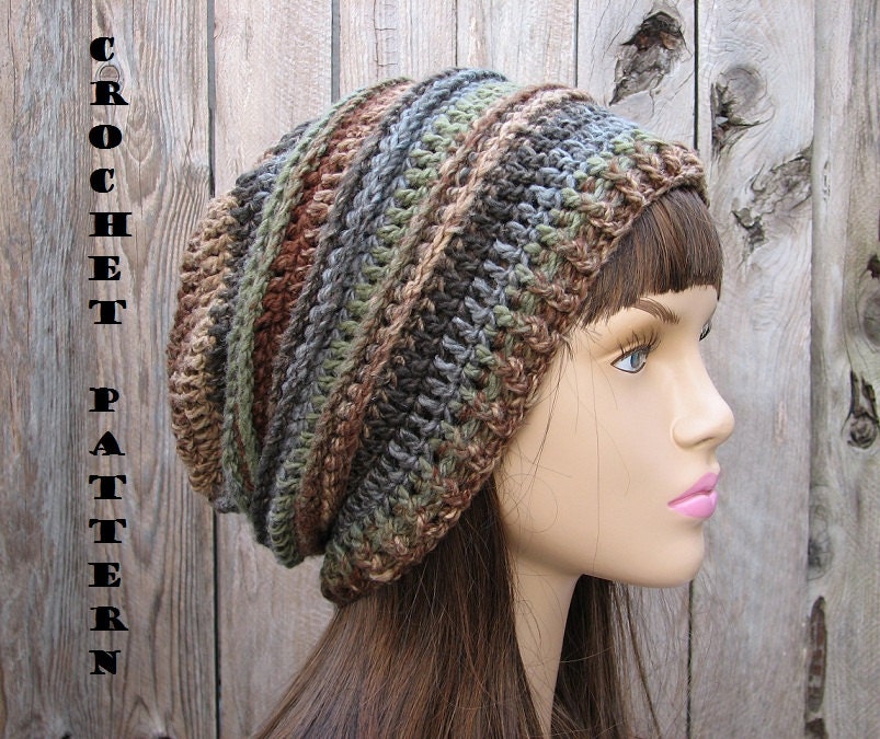 CROCHET PATTERN - Slouchy  Hat, Crochet Pattern PDF,Easy, Pattern No. 30
