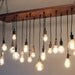 Reclaimed Barn Wood Chandelier with varying Edison bulbs