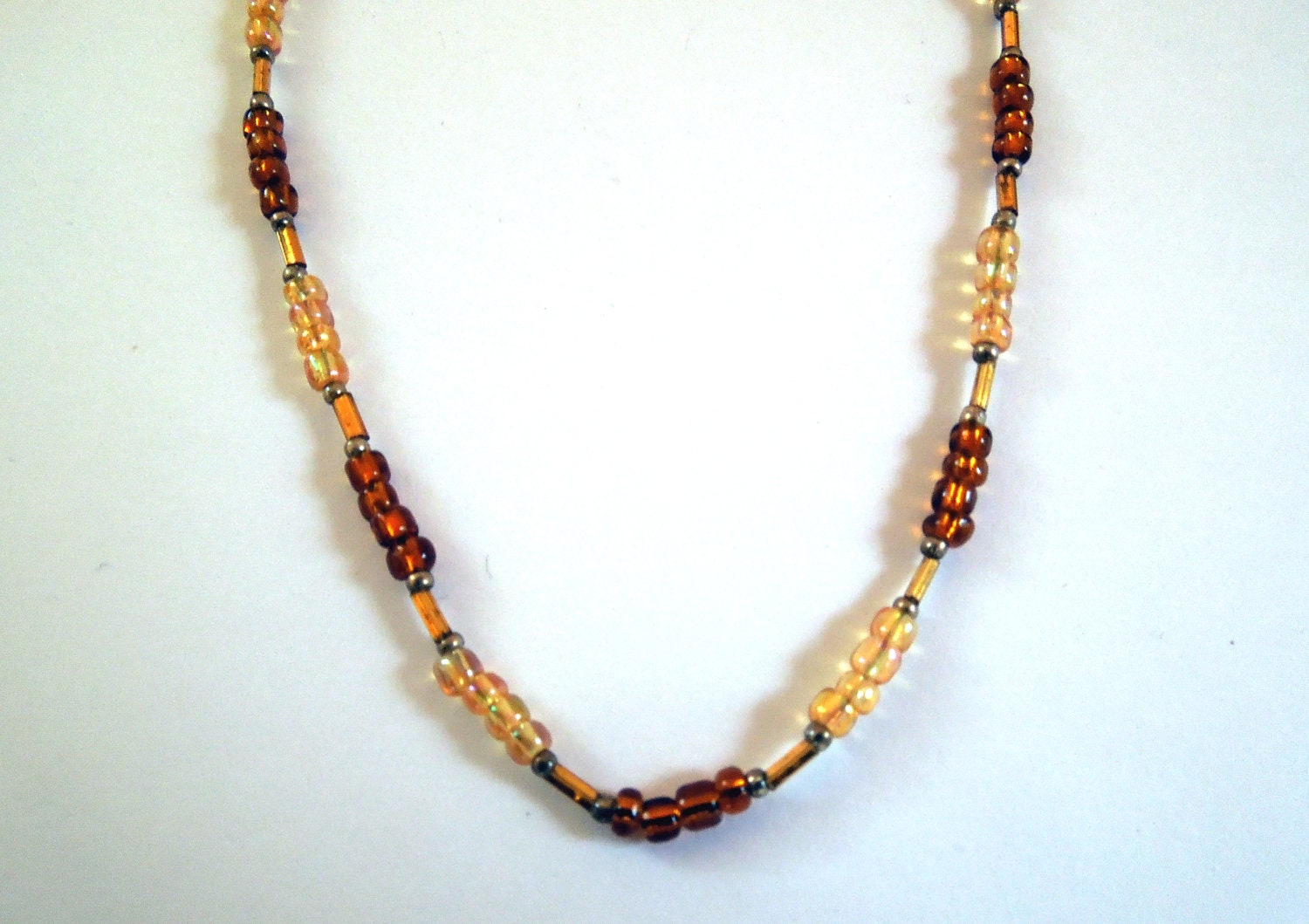 Brown and Gold Beaded Necklace