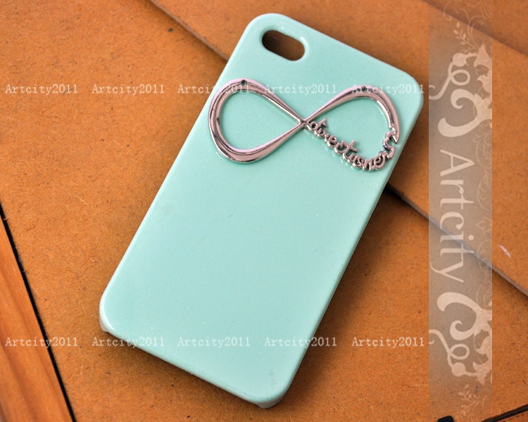 One Direction Iphone 4 Case, Iphone 4S case, Directioner Infinity Hard Case, Light Green iphone 4 case